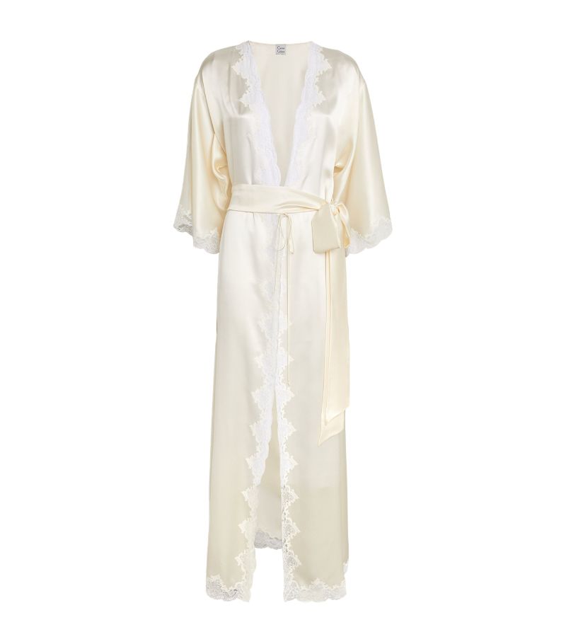 Carine Gilson Carine Gilson Silk Lace-Detail Long Robe