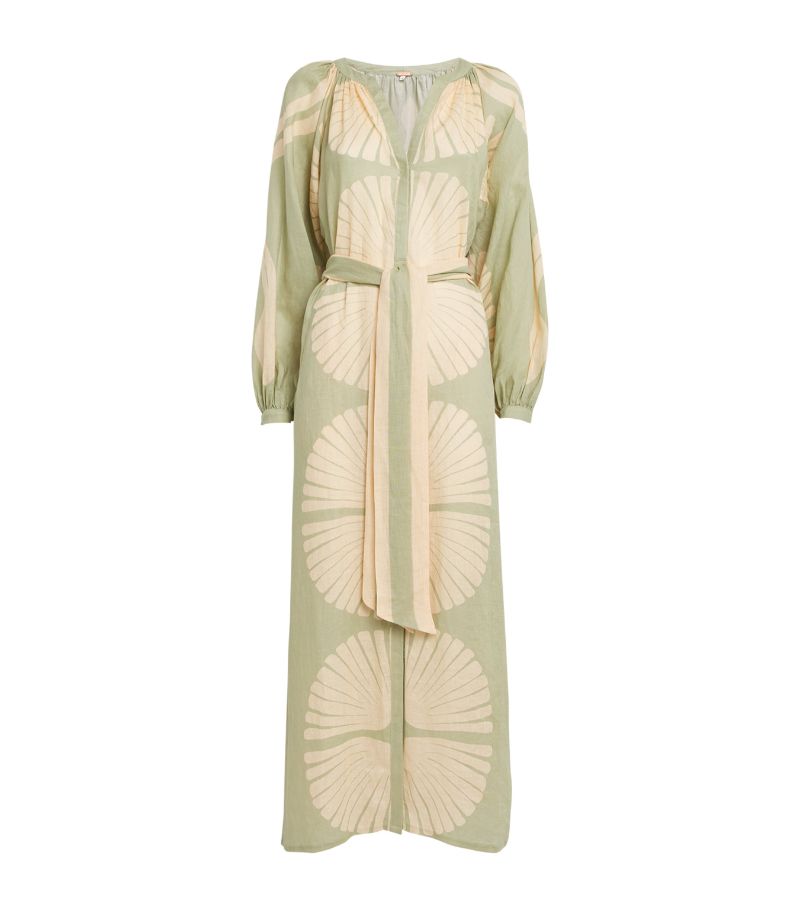  Johanna Ortiz Linen Divinatory Word Maxi Dress