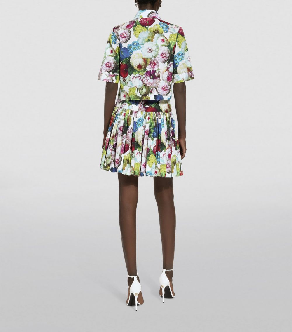 Dolce & Gabbana Dolce & Gabbana Cotton Floral Pleated Mini Skirt