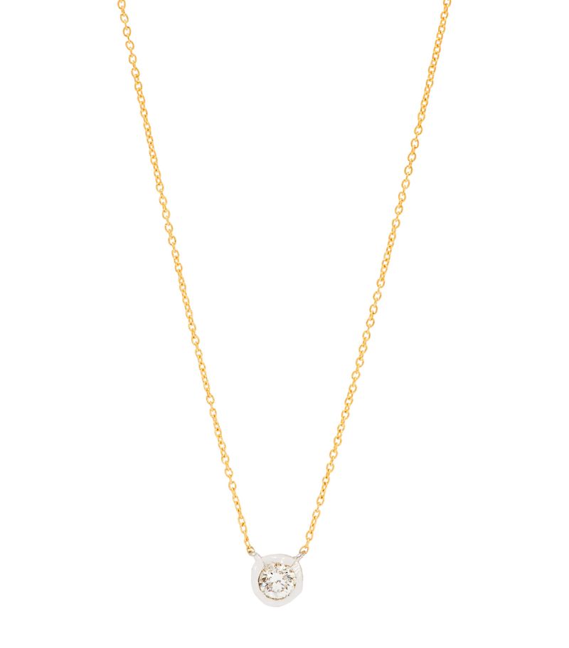 Annoushka Annoushka Mixed Gold And Diamond Solitaire Necklace