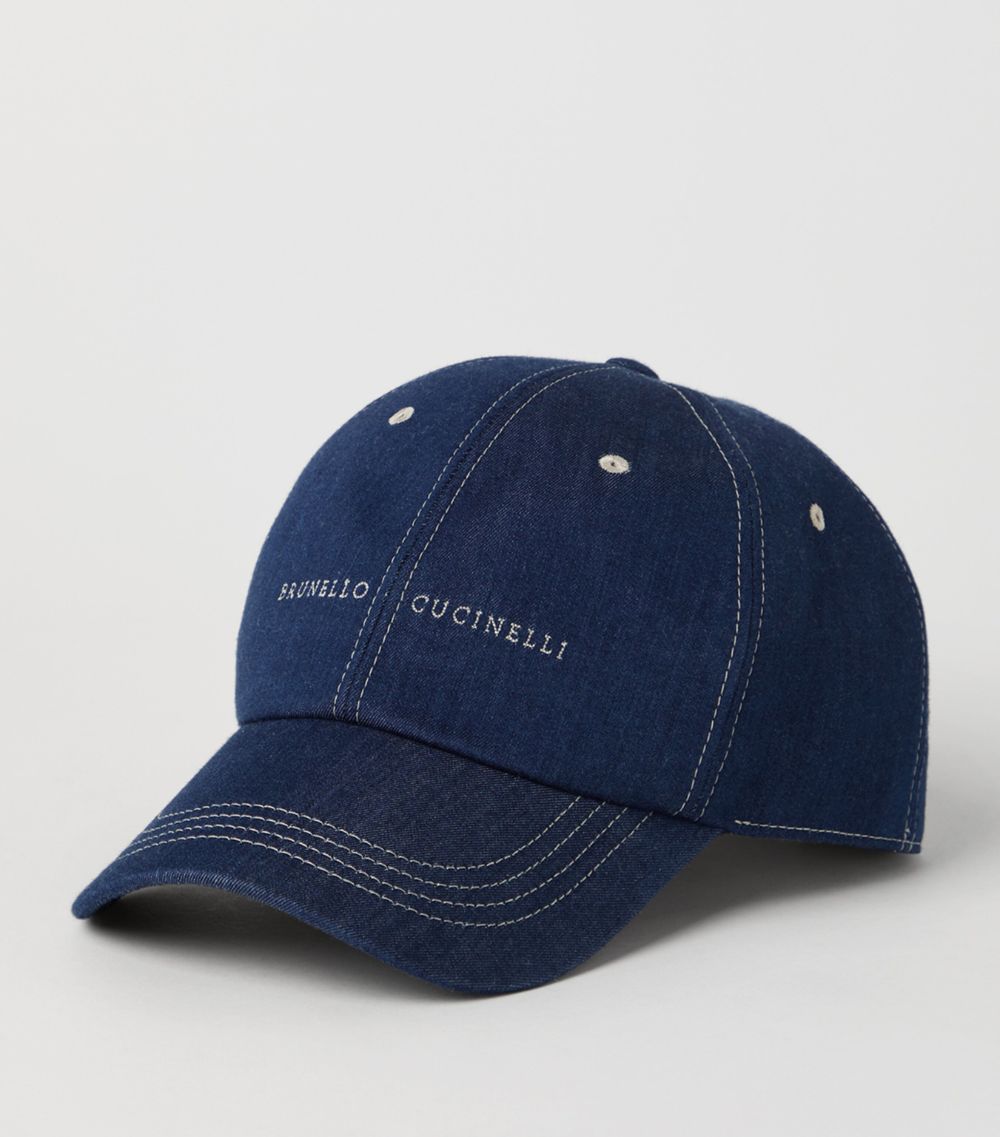 Brunello Cucinelli Brunello Cucinelli Denim Logo Baseball Cap