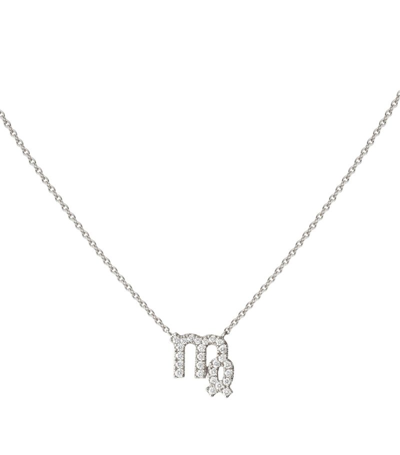 Engelbert Engelbert White Gold And Diamond Star Sign Virgo Necklace