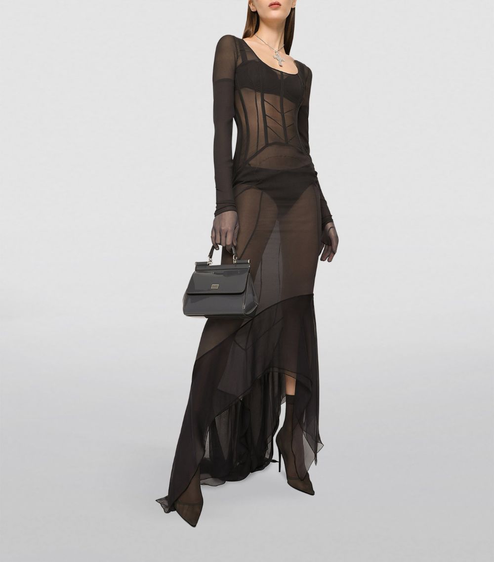 Dolce & Gabbana Dolce & Gabbana Kim Dolce & Gabbana Silk Semi-Sheer Maxi Dress