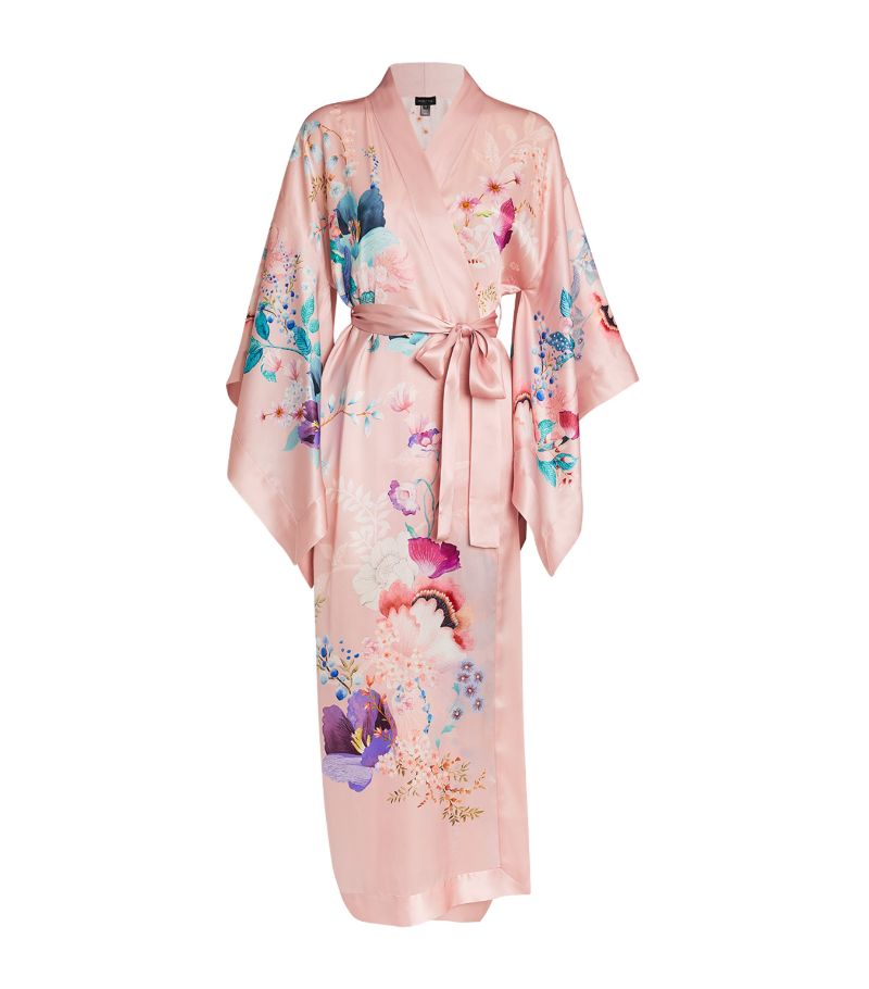Meng Meng Silk Floral Long Kimono
