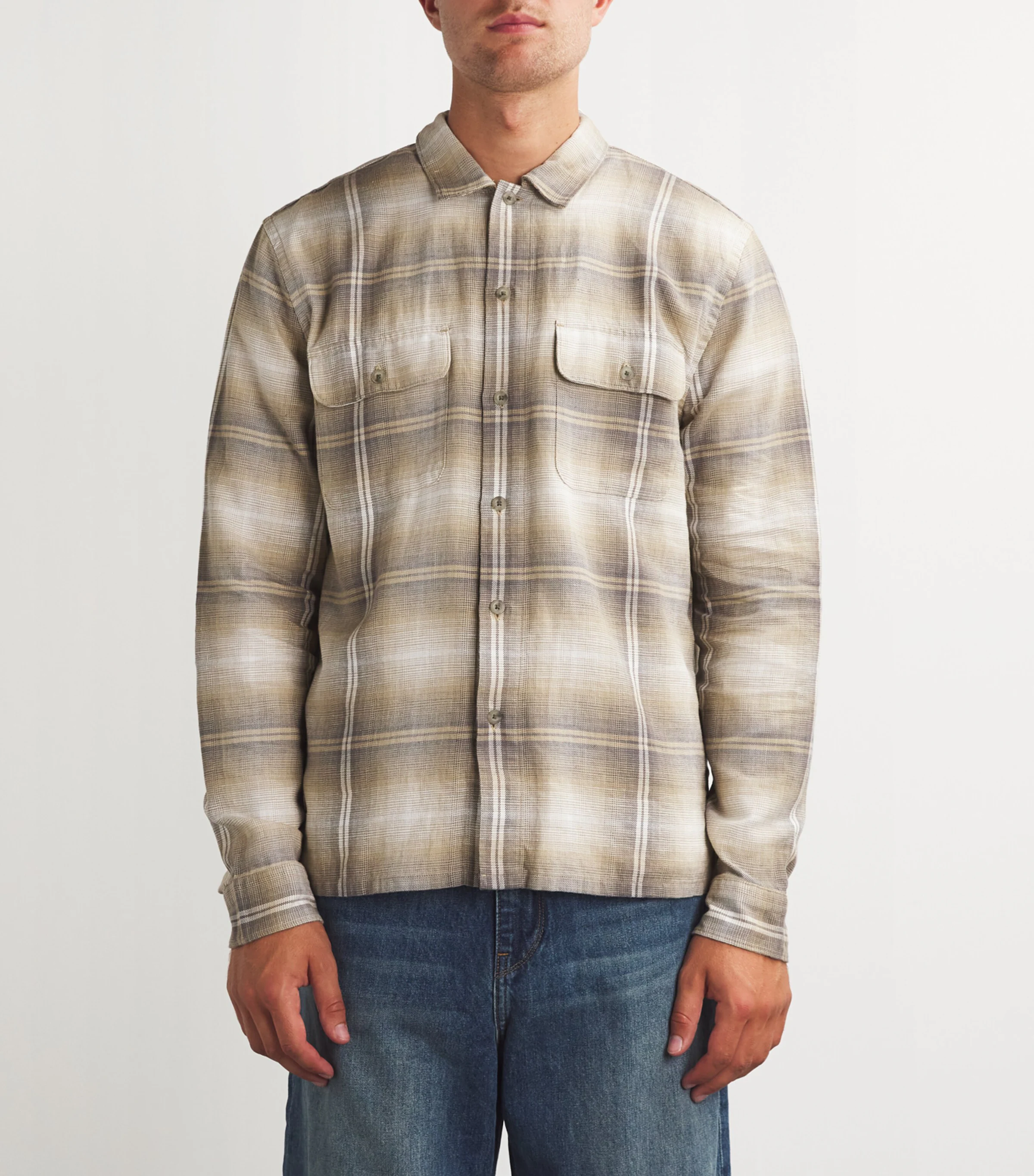 Vince Vince Cotton-Hemp Check Shirt