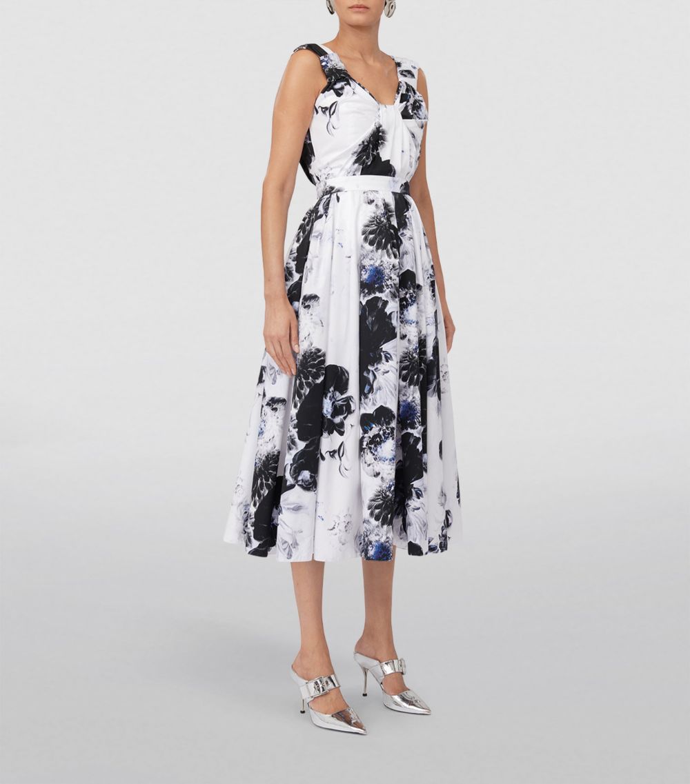 Alexander McQueen Alexander Mcqueen Chiaroscuro Print Midi Dress