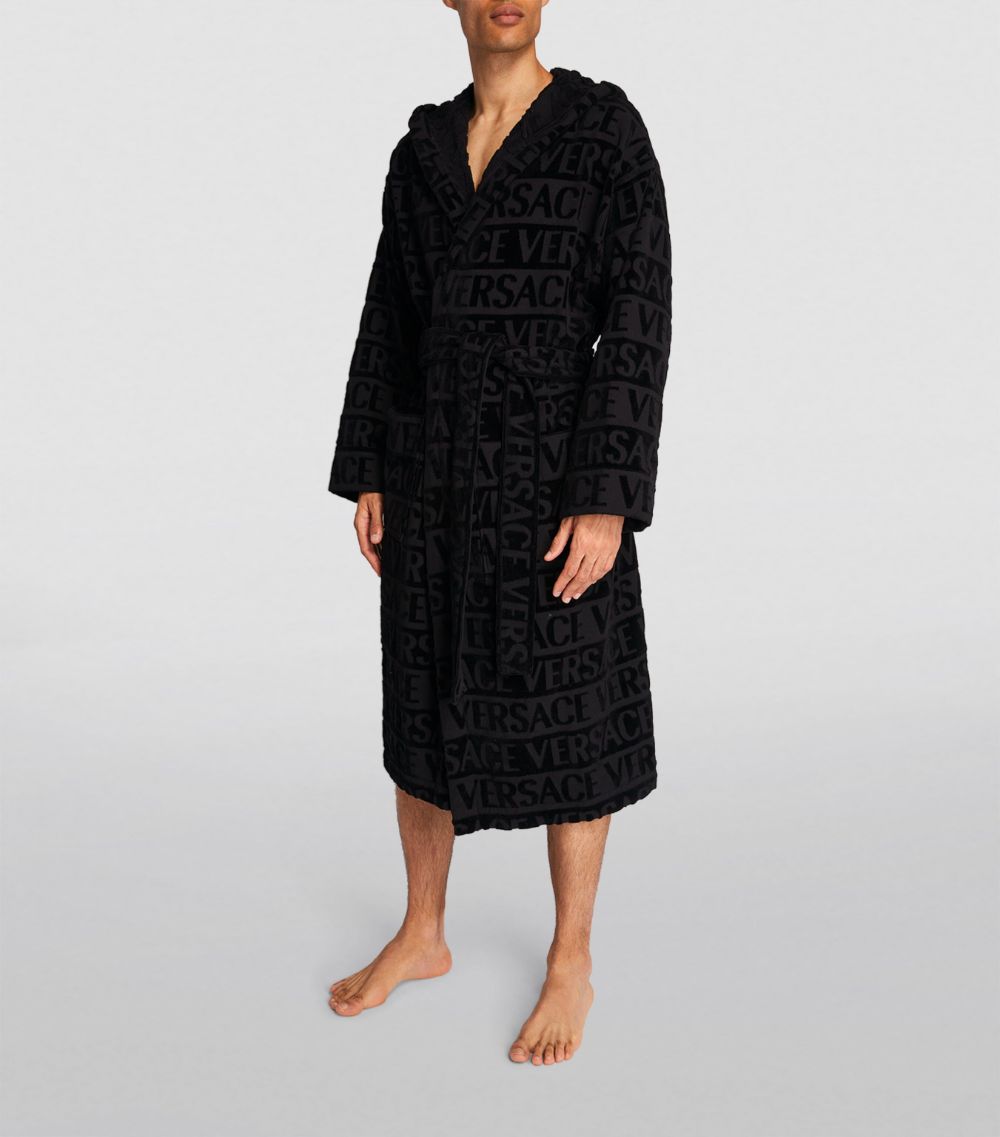 Versace Versace Logo Hooded Robe (Extra Large)