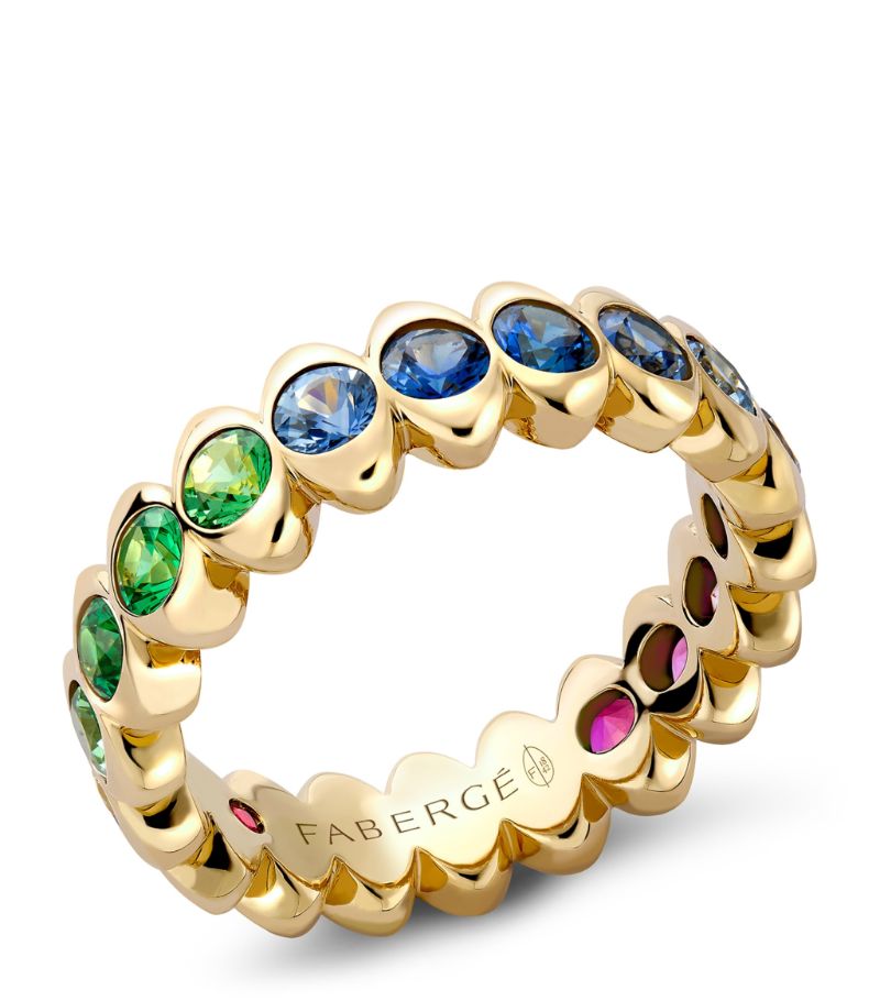 Fabergé Fabergé Yellow Gold and Rainbow Sapphire Cosmic Curve Eternity Ring