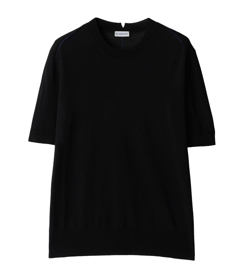 Burberry Burberry Wool Oversized Stitch-Detail T-Shirt