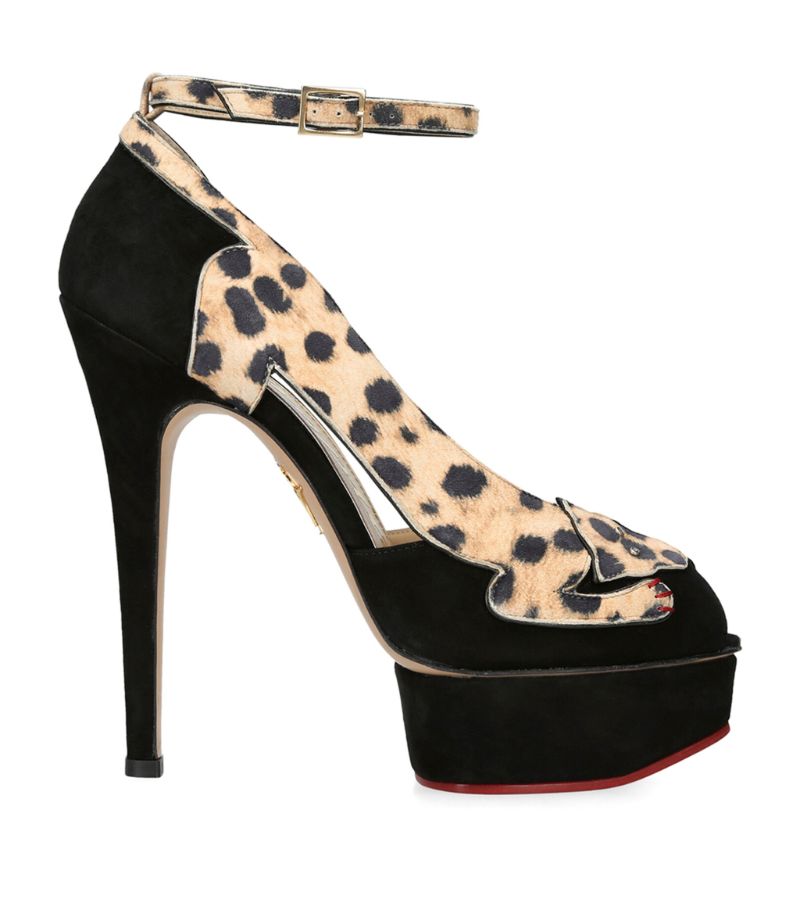 Charlotte Olympia Charlotte Olympia Suede Leopardess Pumps 145