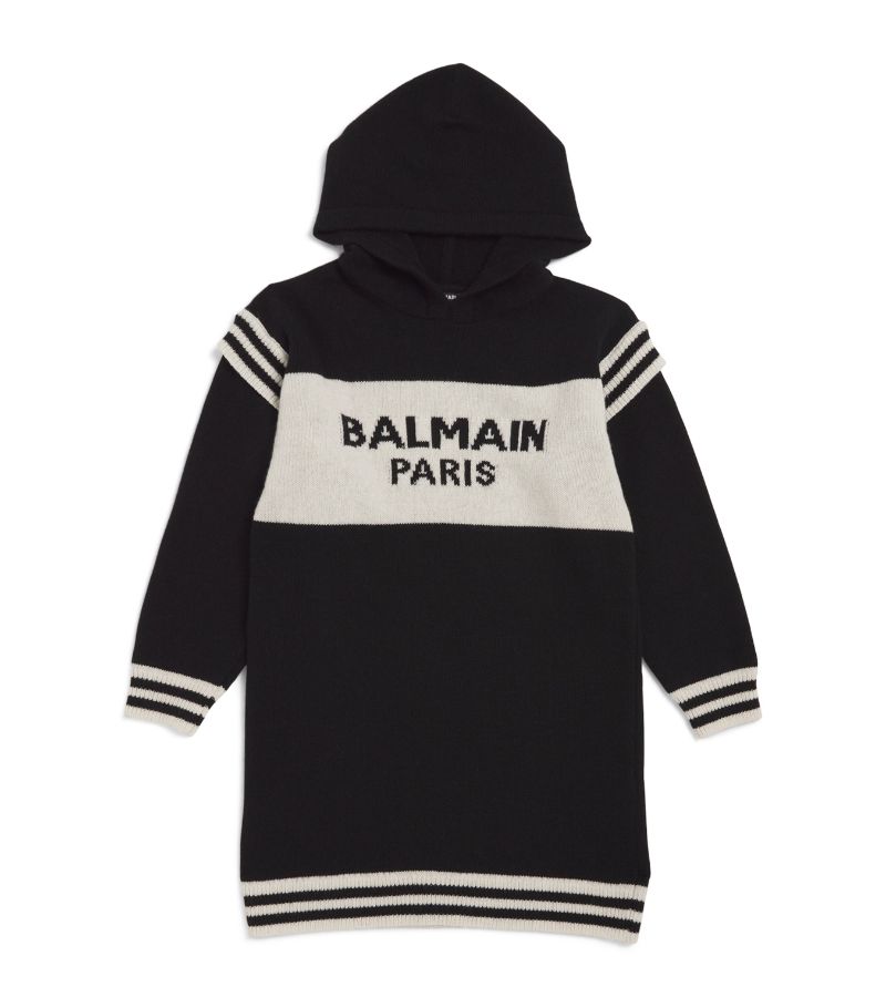 Balmain Balmain Kids Wool-Cashmere Logo Dress (6-14 Years)