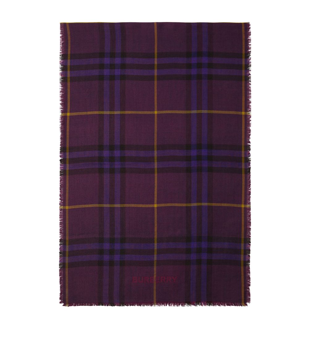 Burberry Burberry Wool-Silk Reversible Check Scarf