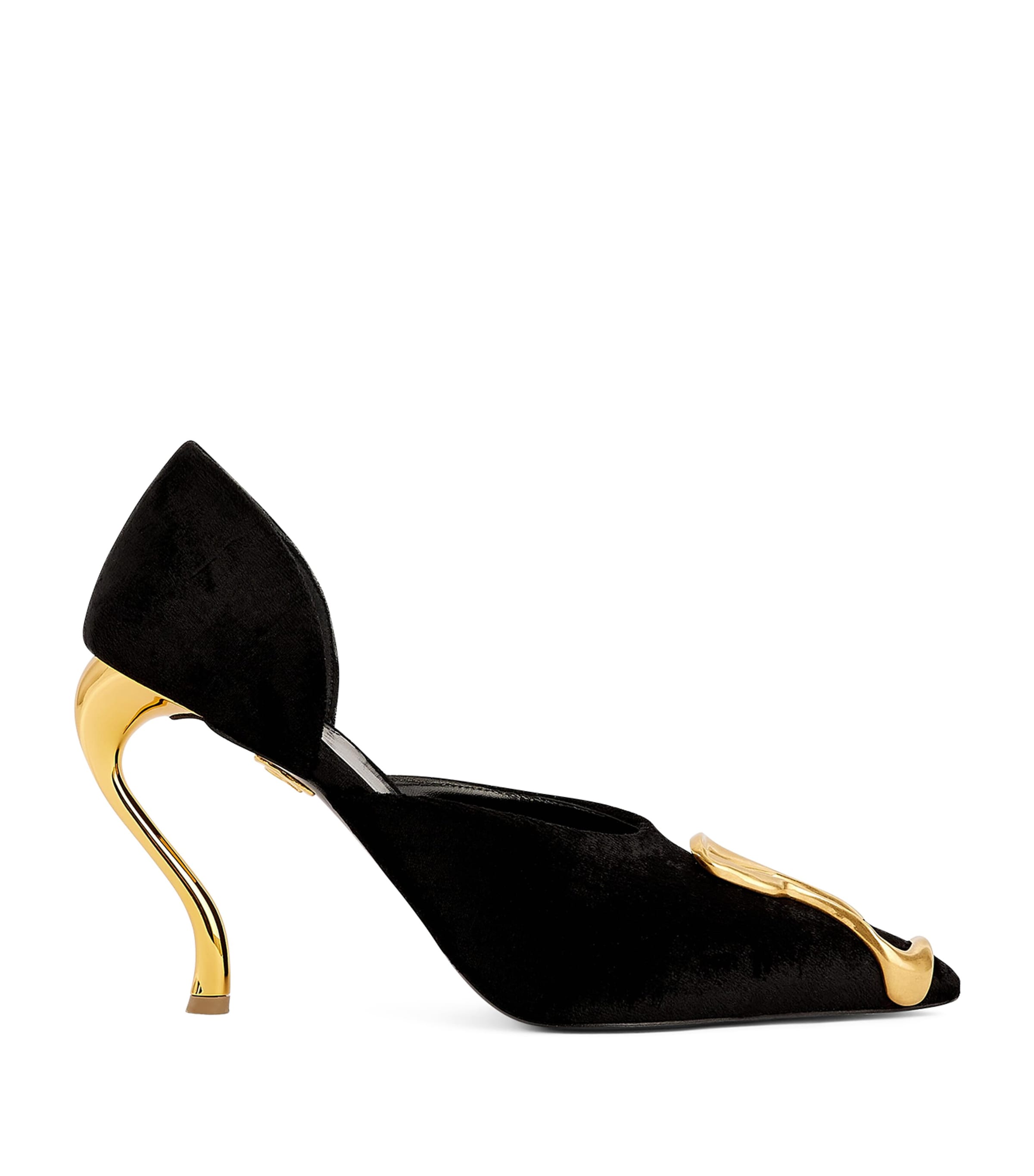  Schiaparelli Velvet Keyhole Pumps