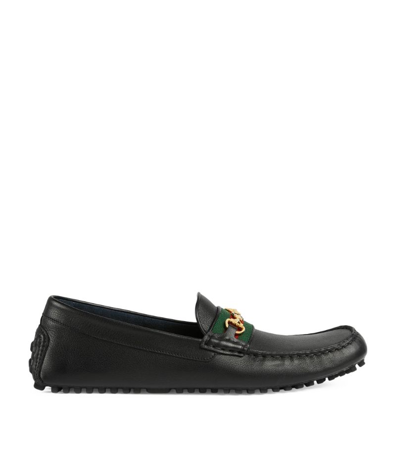 Gucci Gucci Leather Driver Web Loafers