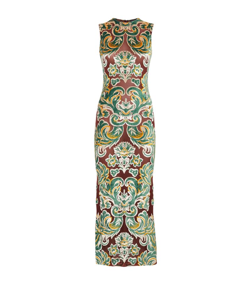 Etro Etro Velvet-Trim Midi Dress