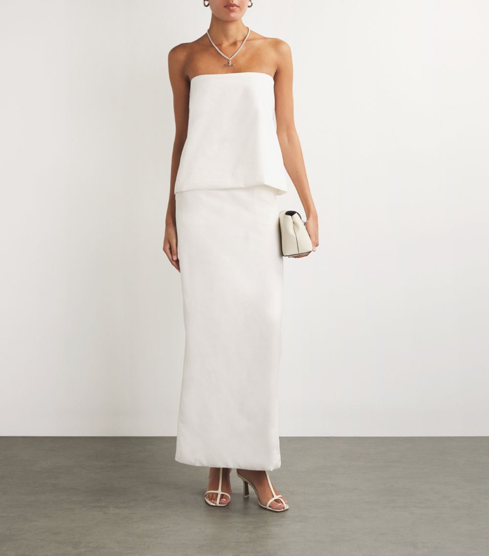  Aexae Linen Column Maxi Skirt