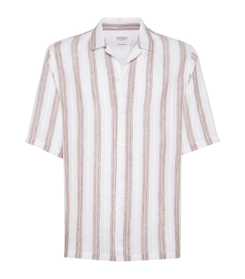 Brunello Cucinelli Brunello Cucinelli Linen Striped Easy Shirt