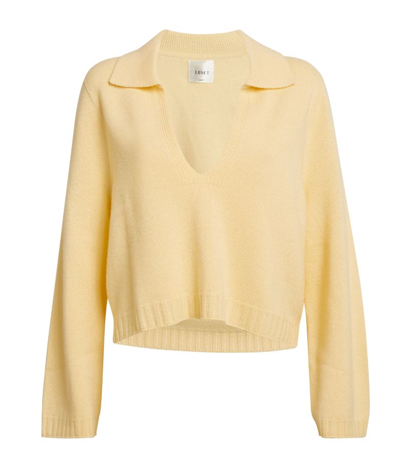 Leset Leset Cashmere-Blend Cropped Zoe Sweater