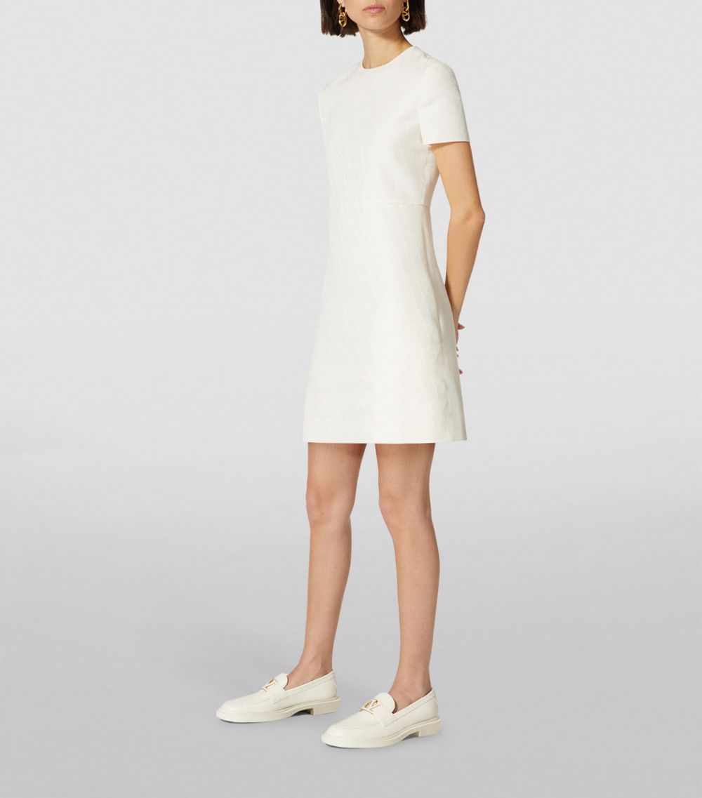 VALENTINO GARAVANI Valentino Garavani Wool-Silk Monogram Mini Dress