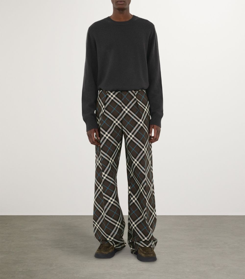 Burberry Burberry Wool-Blend Check Tailored Trousers