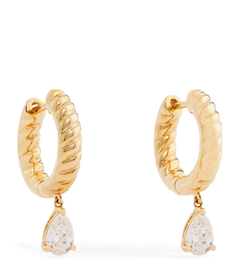 Anita Ko Anita Ko Yellow Gold and Diamond Huggie Hoop Earrings