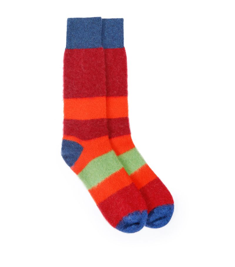 zegna Zegna Wool-Blend Striped Socks