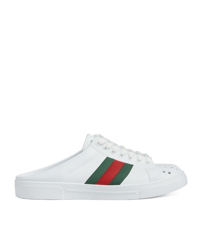 Gucci Gucci Leather Perforated Ace Mules