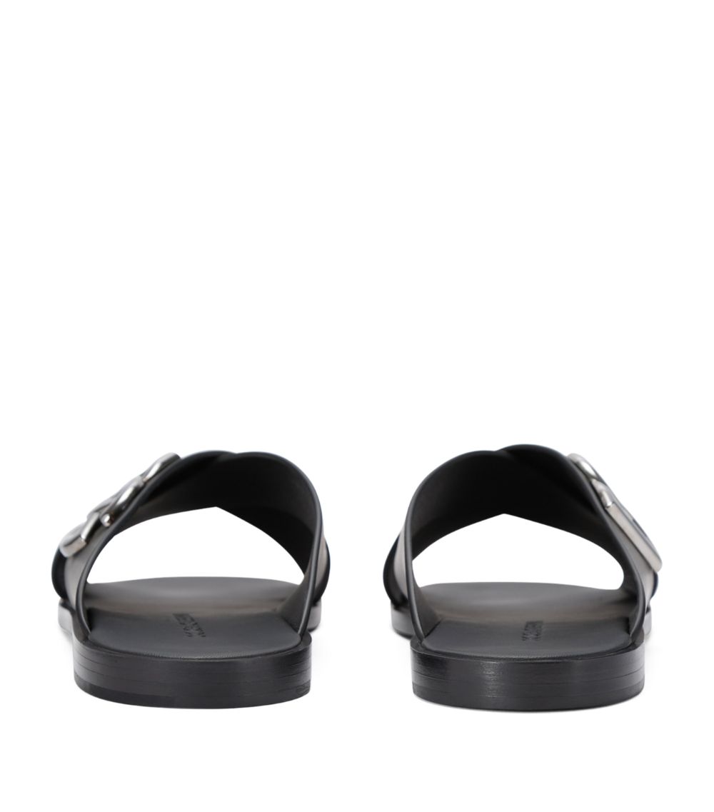 Dolce & Gabbana Dolce & Gabbana Leather Logo Cross-Strap Sandals