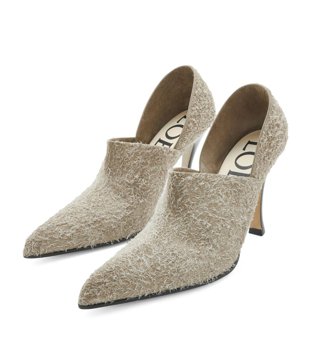 Loewe Loewe Brushed Suede Comic Folded Pumps 90