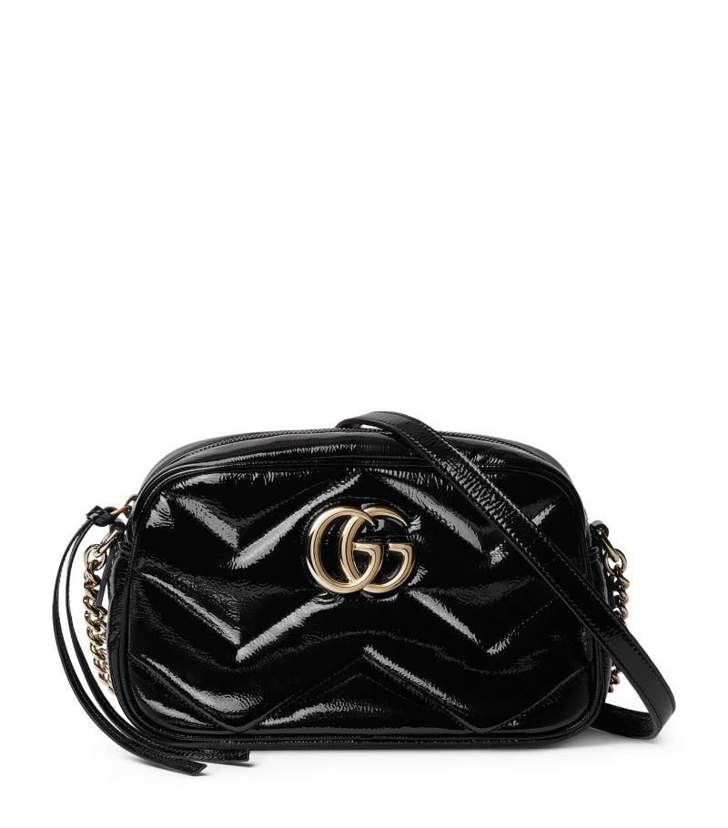 Gucci Gucci Small Patent Leather Gg Marmont Shoulder Bag