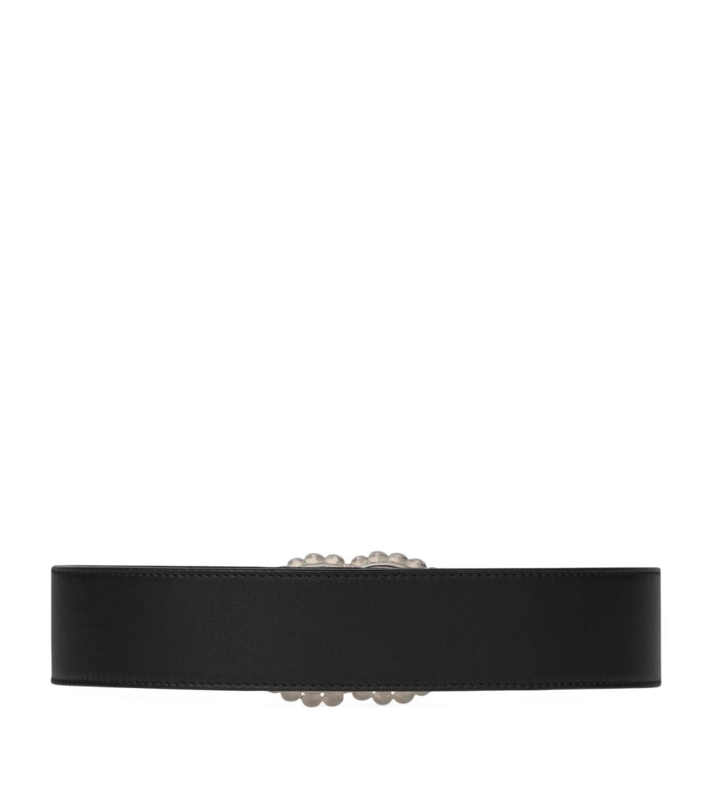 Gucci Gucci Crystal-Embellished Double G Belt