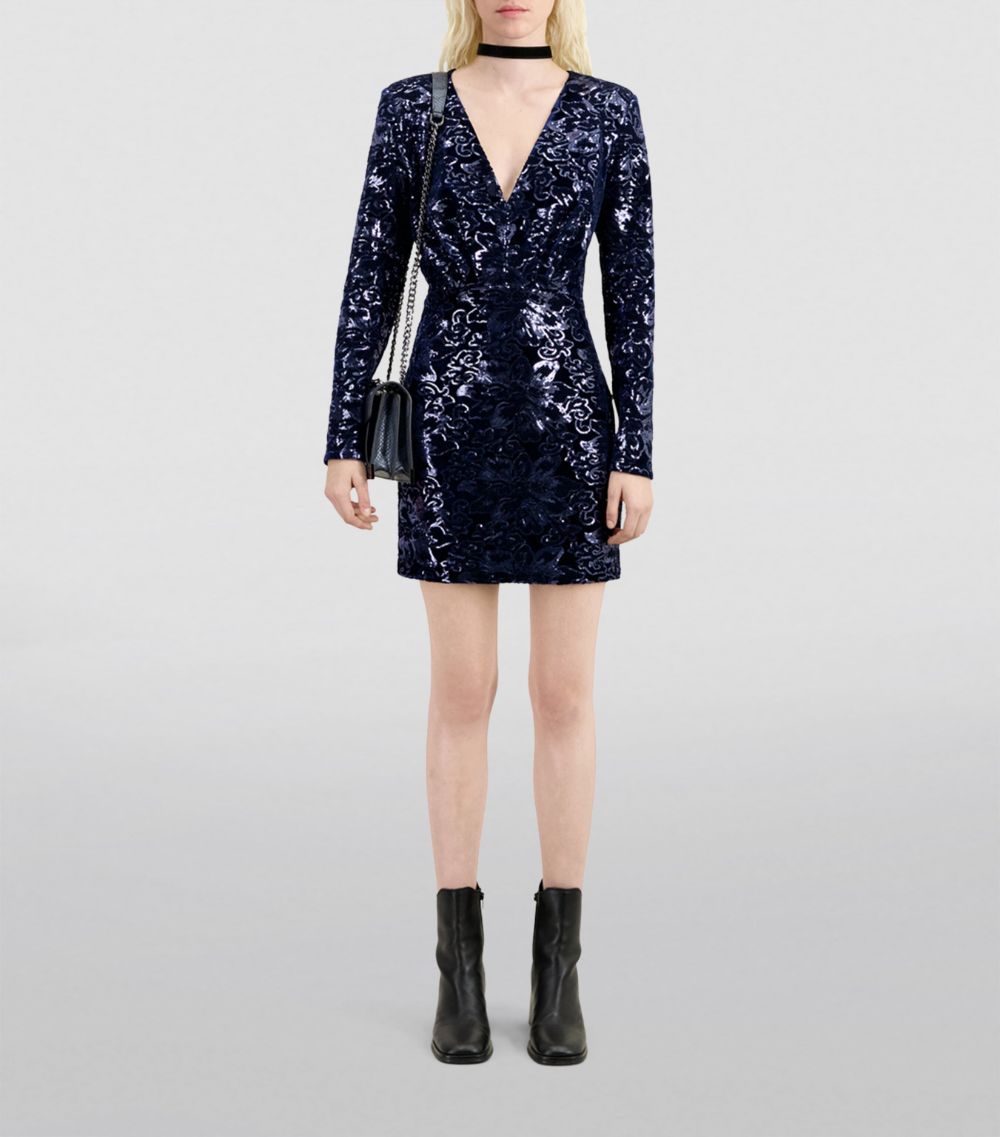 The Kooples The Kooples Velvet Embellished Mini Dress