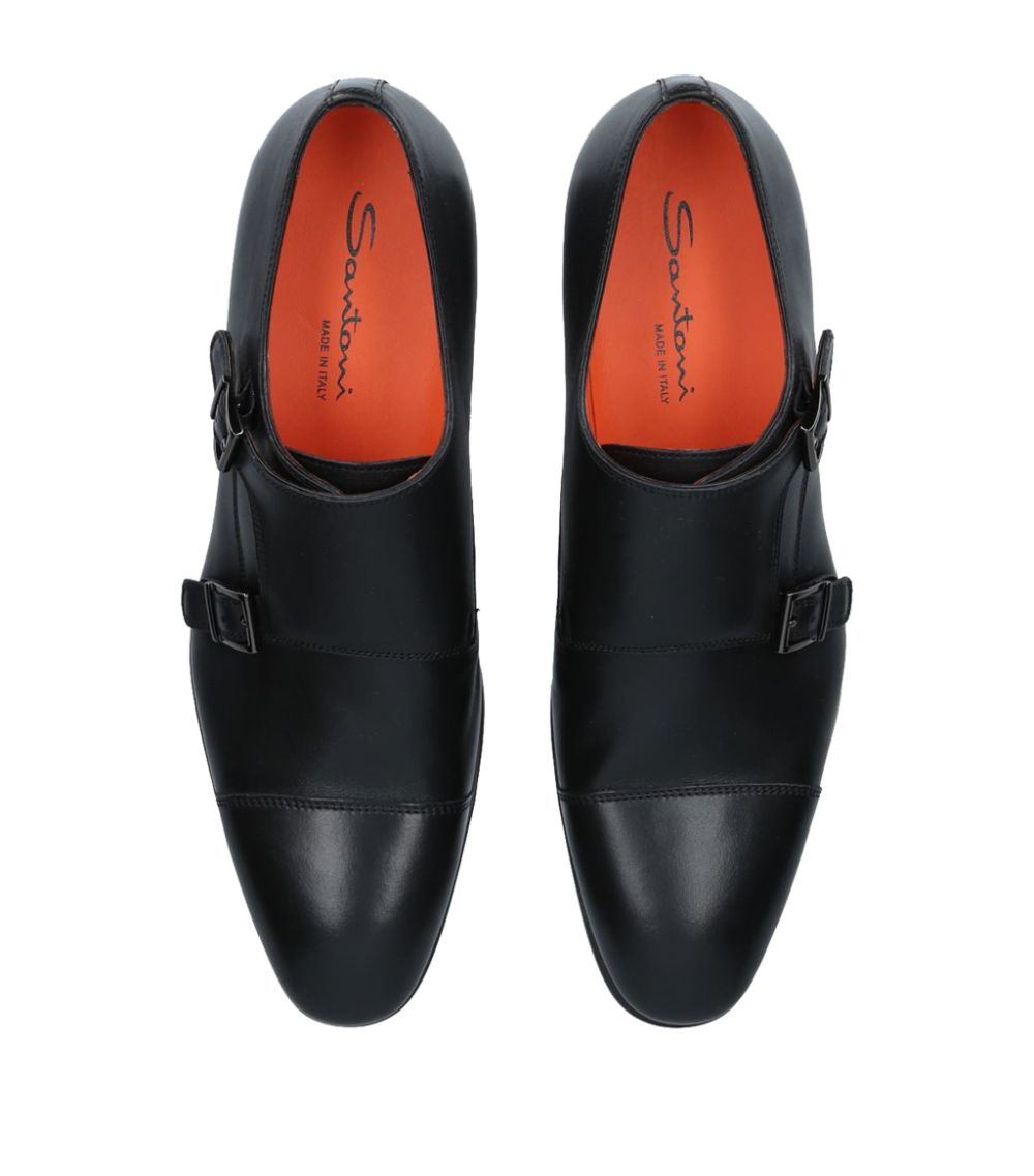 Santoni Santoni Leather New Simon Double Monk Shoes