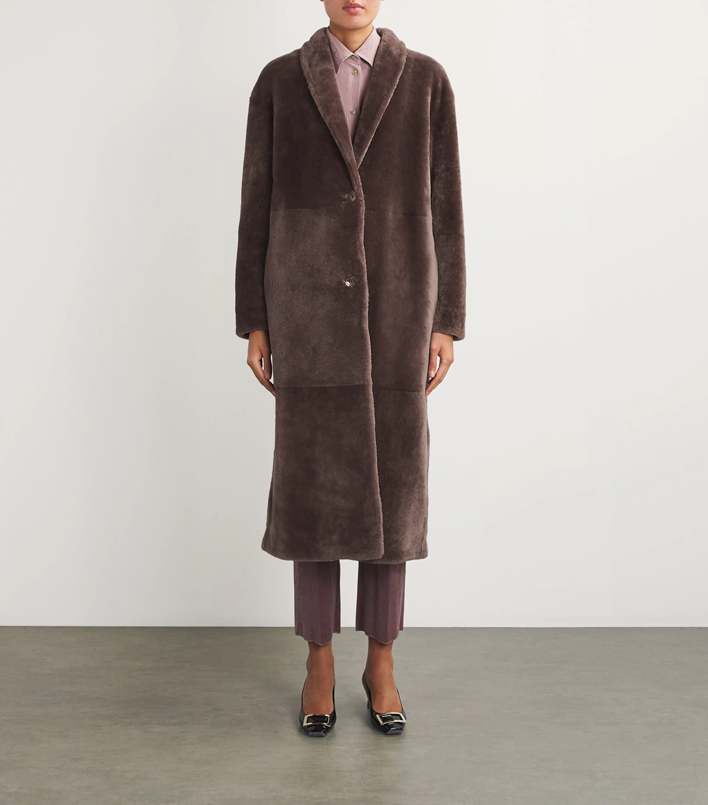 AGNONA Agnona Velvet Shearling Coat