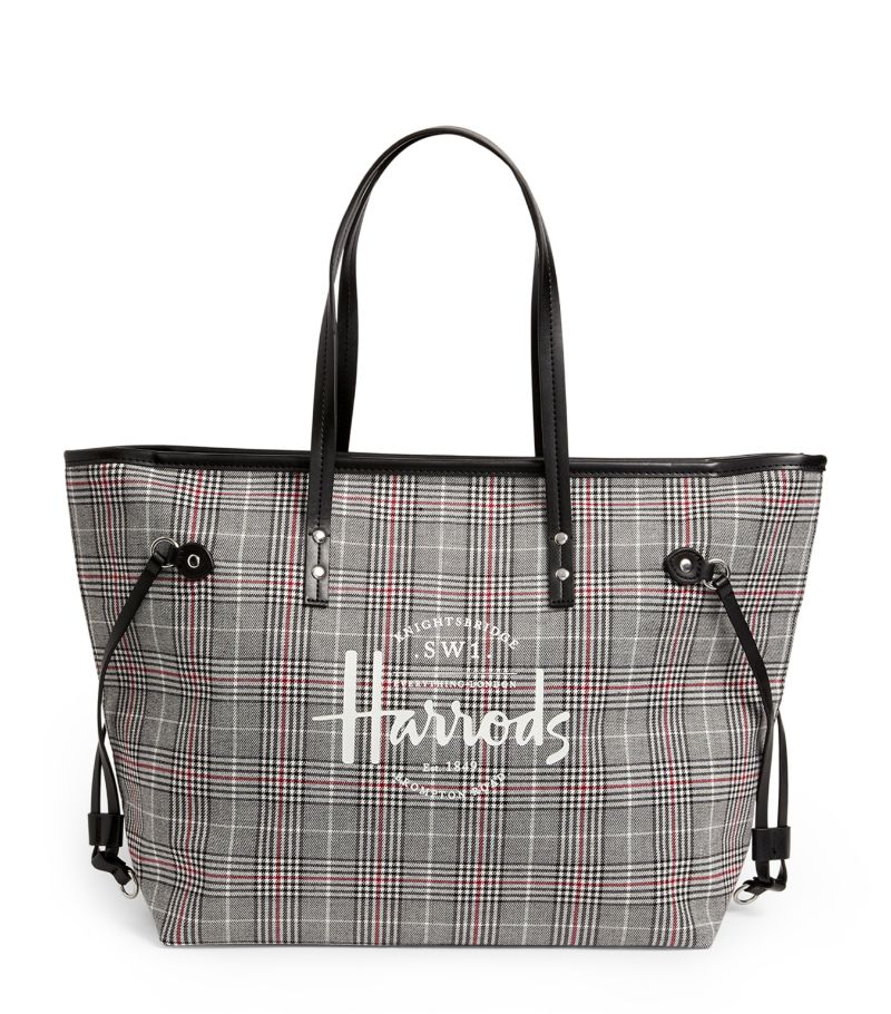 Harrods Harrods Southbank Grey Check Tote Bag