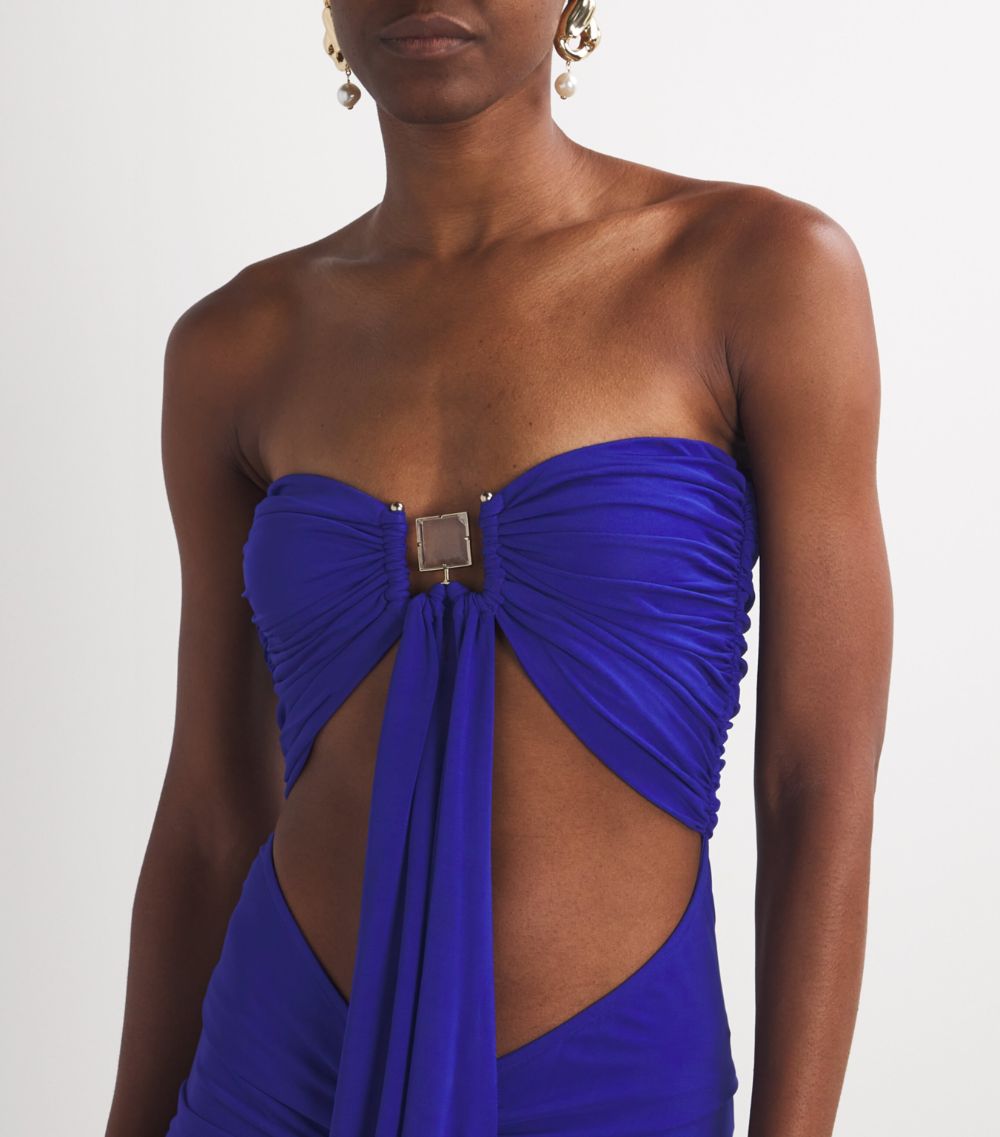 Christopher Esber Christopher Esber Bezel Cut-Out Bandeau Maxi Dress