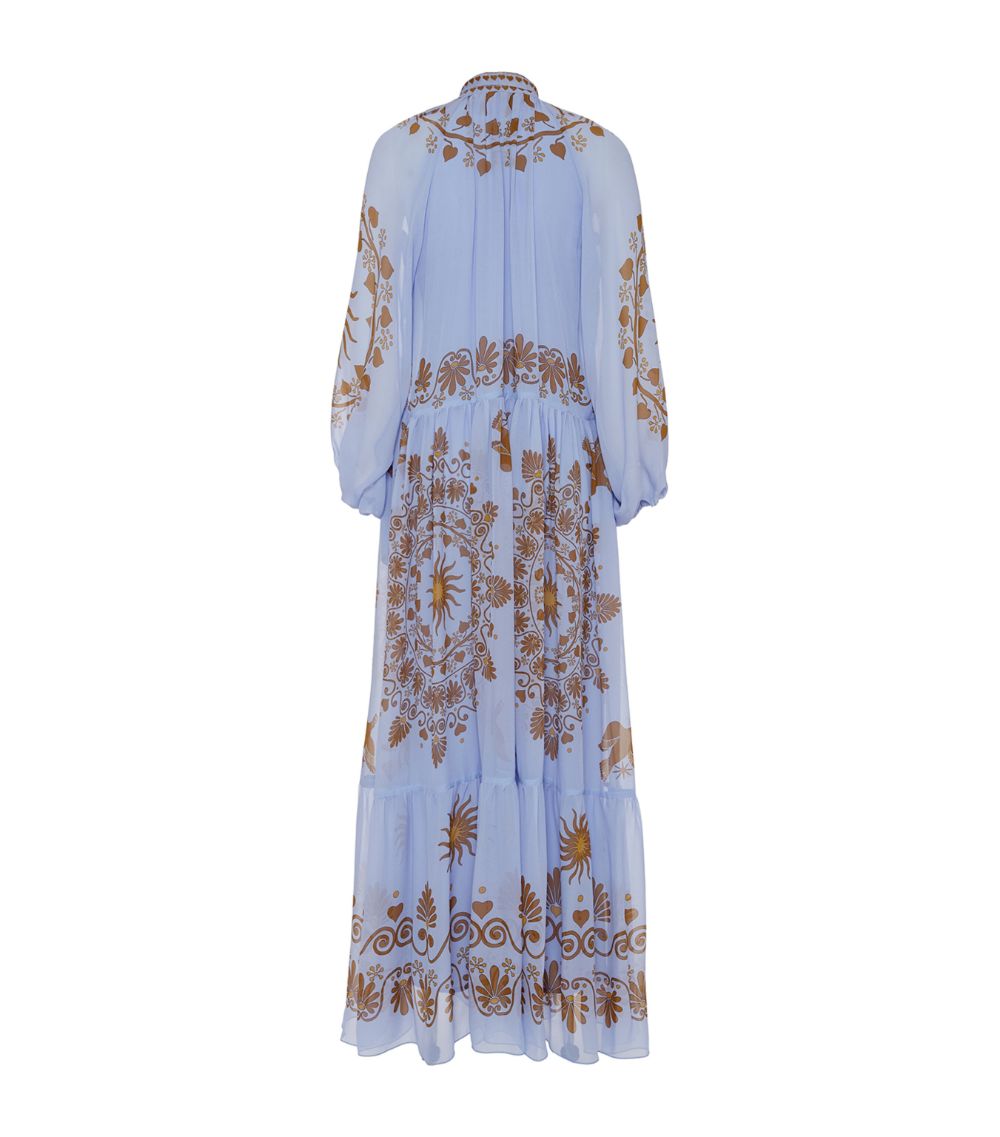 La Doublej La Doublej Silk Chiffon Athena Maxi Dress