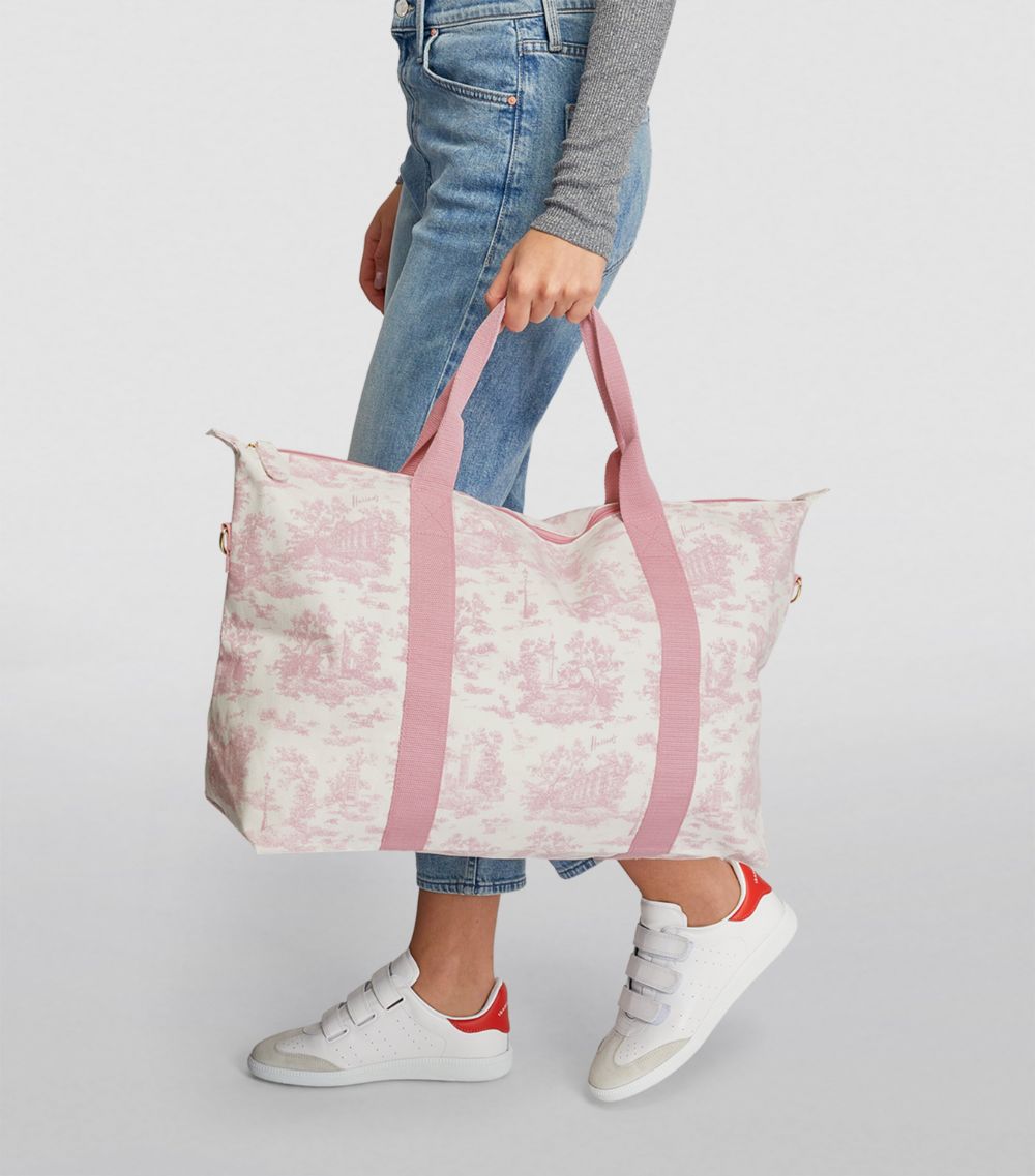 Harrods Harrods Pink Toile Foldable Overnight Bag