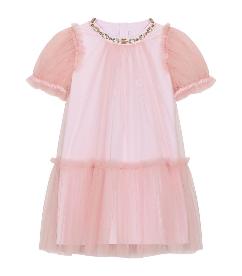 Dolce & Gabbana Dolce & Gabbana Kids Tulle Jewel-Neckline Dress