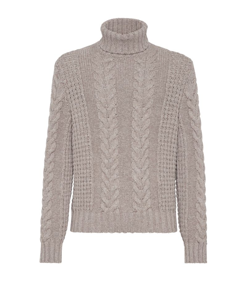 Brunello Cucinelli Brunello Cucinelli Cashmere Cable-Knit Rollneck Sweater