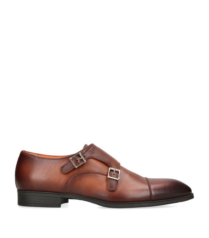 Santoni Santoni Leather New Simon Double Monk Shoes