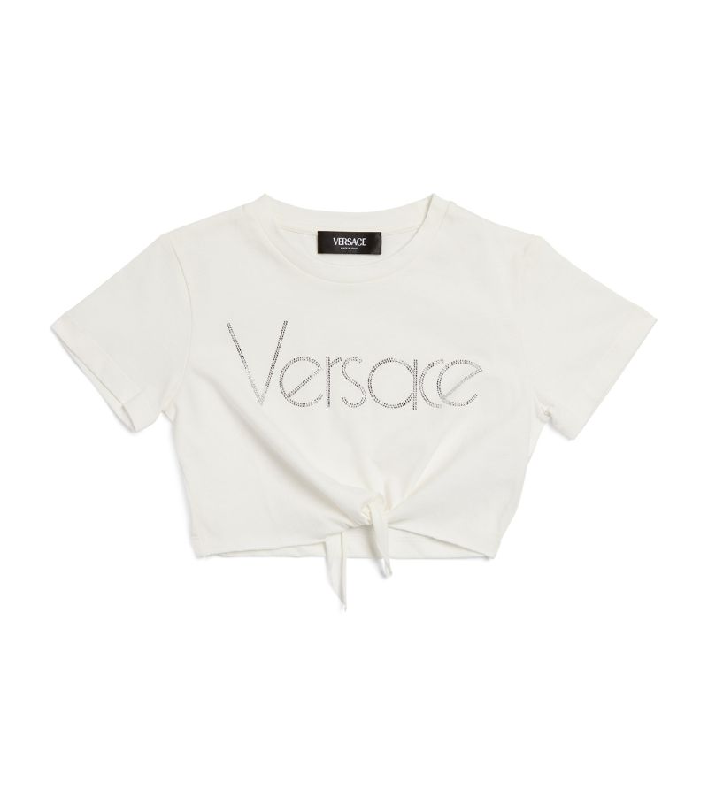 Young Versace Versace Kids Crystal Logo Crop Top (4-12 Years)