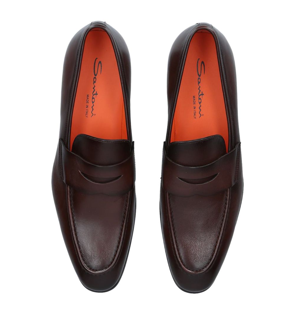 Santoni Santoni Leather New Simon Penny Loafers