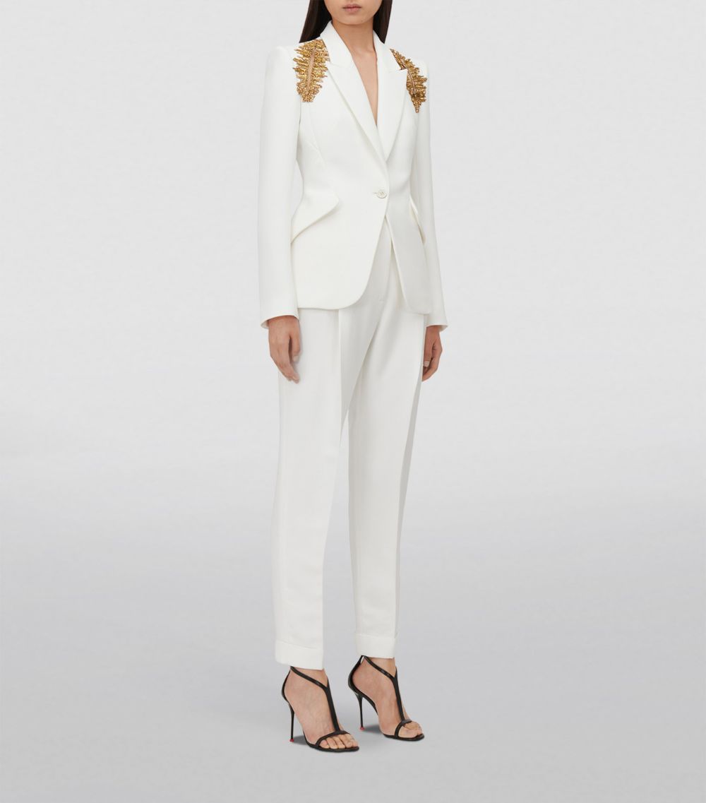 Alexander McQueen Alexander Mcqueen Embroidered Slashed Blazer