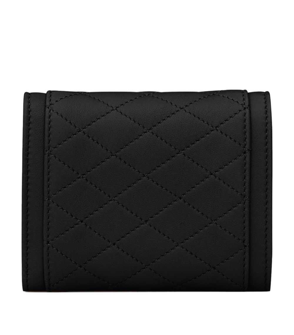 Saint Laurent Saint Laurent Leather Quilted Logo Wallet