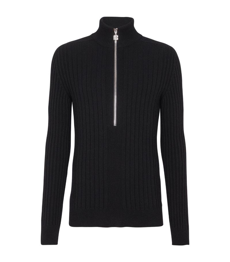 Balmain Balmain Cashmere-Wool Zipped Sweater