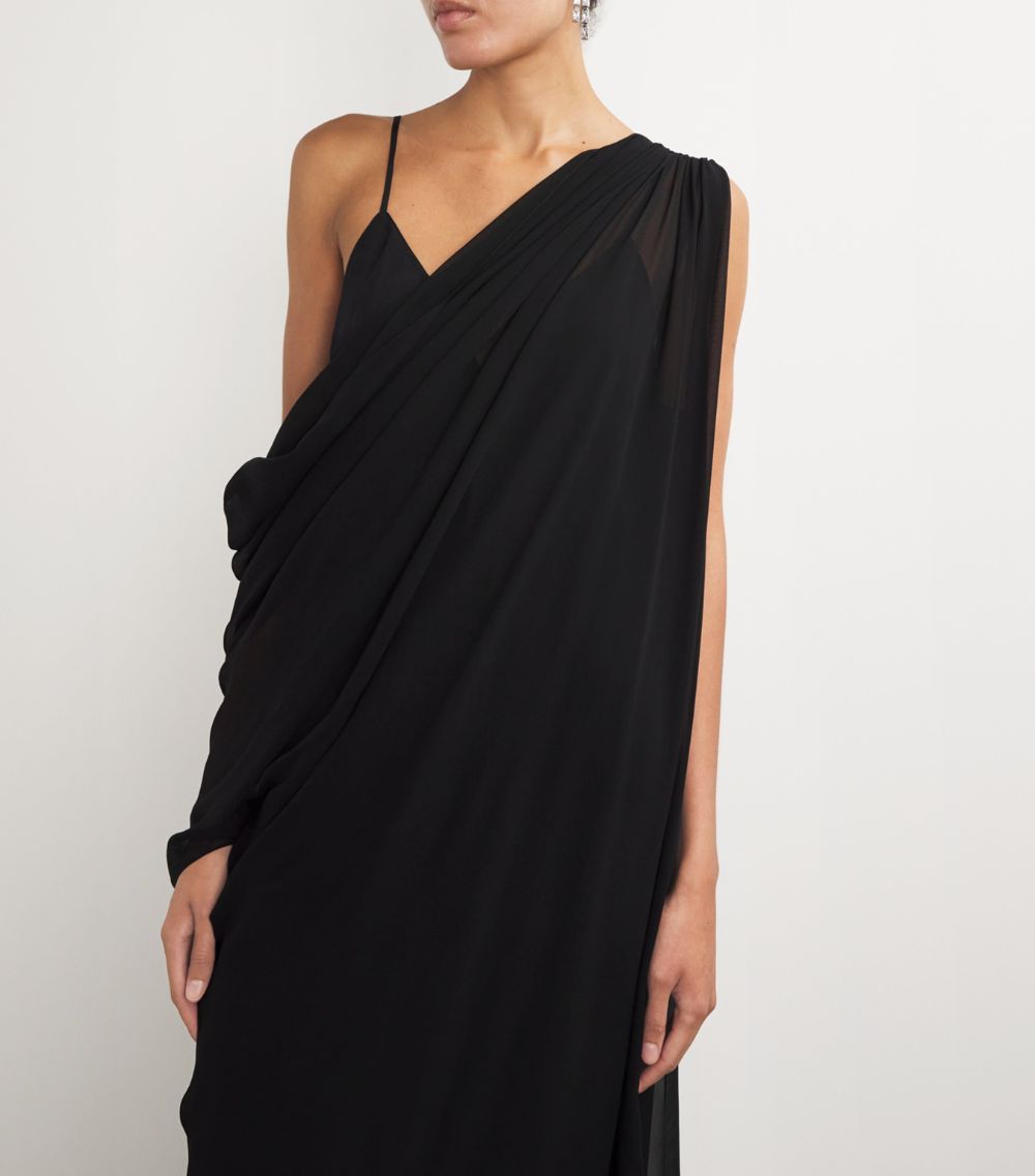 Khaite Khaite Silk Asymmetric Taj Maxi Dress