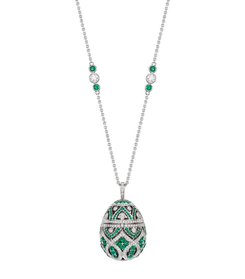 Fabergé Fabergé White Gold, Diamond and Emerald Fabergé Imperial Zenya Necklace