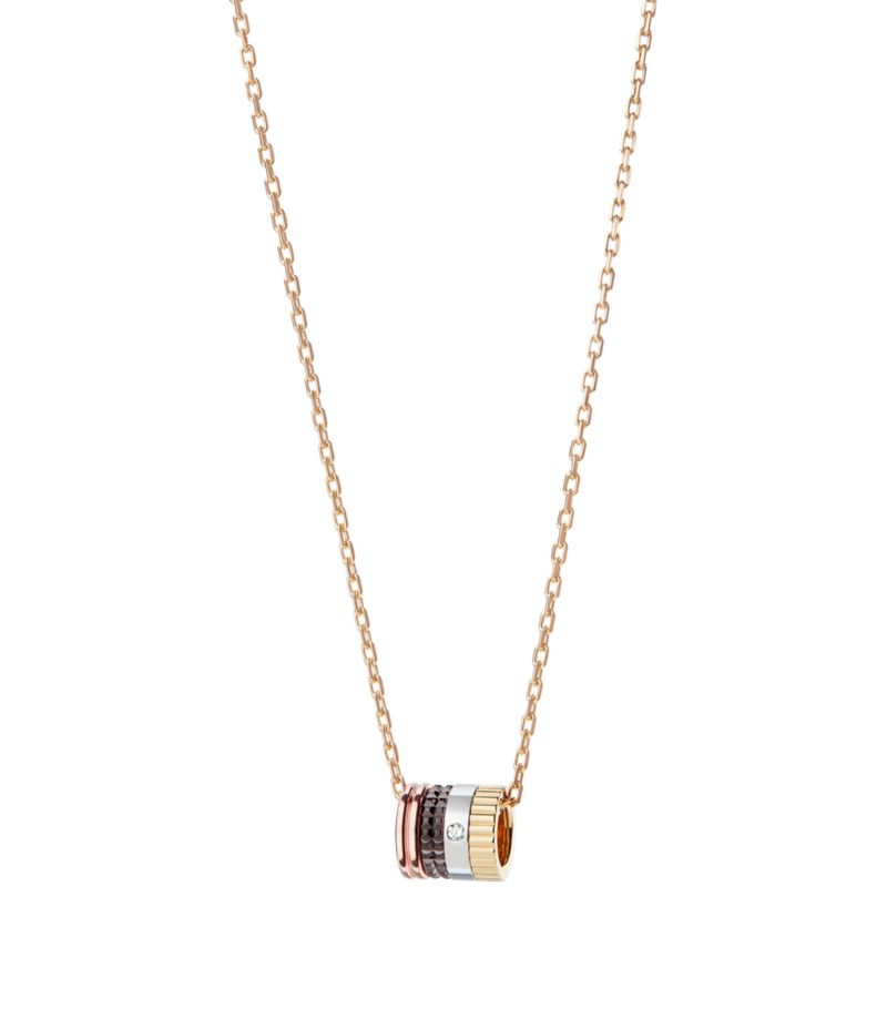 Boucheron Boucheron Mini Mixed Gold And Diamond Quatre Classique Ring-Pendant