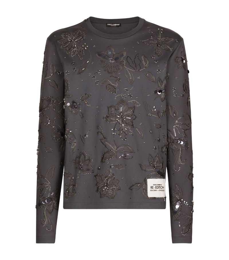 Dolce & Gabbana Dolce & Gabbana Embroidered Re-Edition 1999 Long-Sleeve T-Shirt